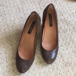 Ann Taylor Brown Python Wedge Heel Size 7
